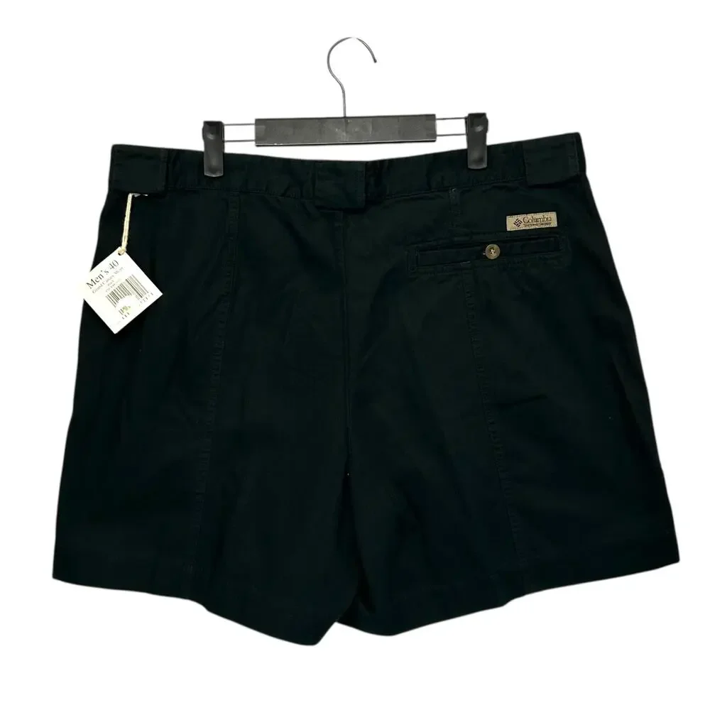 Columbia Grand Canary Short NWT Men's Sz 40 Black Pleats Chino Casual Chic
